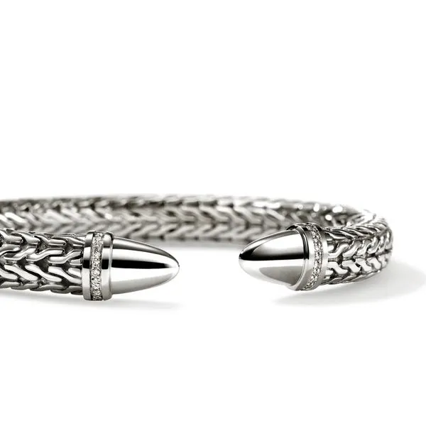 John Hardy Spear 50 Flex Cuff with Diamonds Image 2 Peter & Co. Jewelers Avon Lake, OH