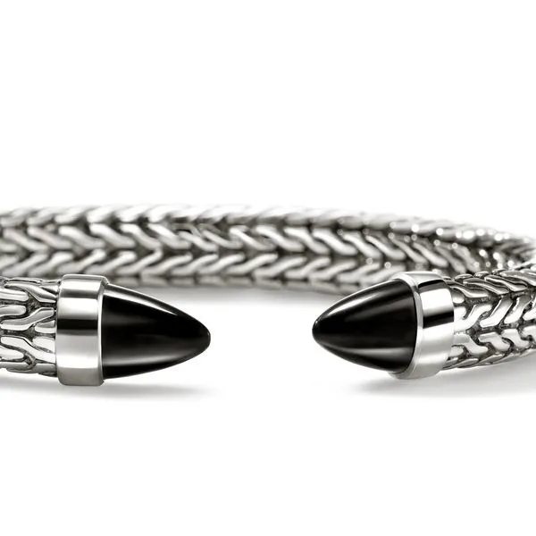 John Hardy Spear 50 Flex Cuff with Black Onyx Image 2 Peter & Co. Jewelers Avon Lake, OH