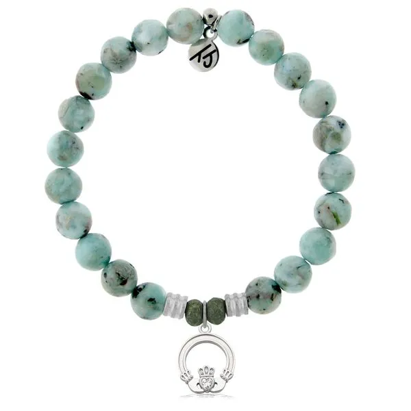 Claddagh Larimar Bead Bracelet Peter & Co. Jewelers Avon Lake, OH