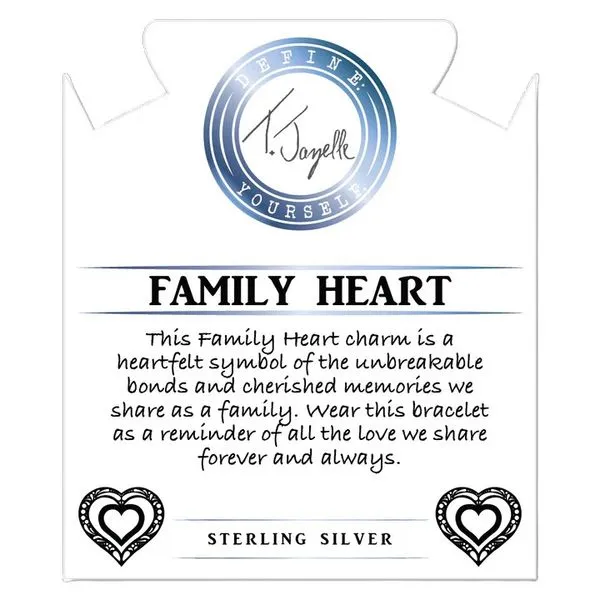 Family Heart Denim Blue Agate Bead Bracelet Image 2 Peter & Co. Jewelers Avon Lake, OH
