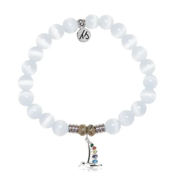 Hummingbird White Cats Eye Bead Bracelet Peter & Co. Jewelers Avon Lake, OH