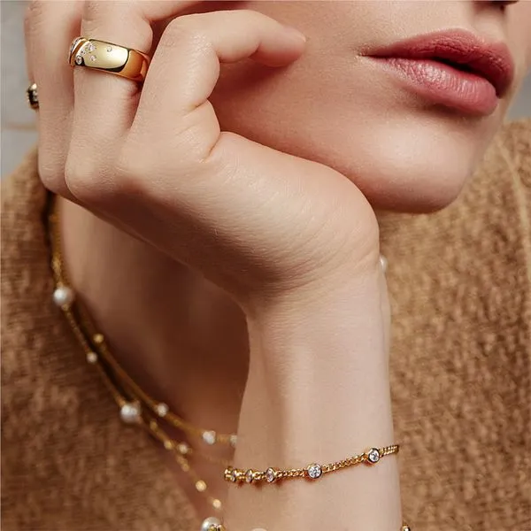 Ania Haie Gold Multi Station Round Stone Chain Bracelet Image 3 Peter & Co. Jewelers Avon Lake, OH