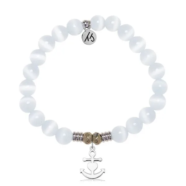 Faith. Hope. Love. White Cats Eye Bead Bracelet Peter & Co. Jewelers Avon Lake, OH