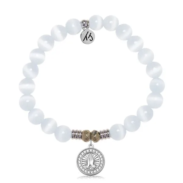 Prayers White Cats Eye Bead Bracelet Peter & Co. Jewelers Avon Lake, OH
