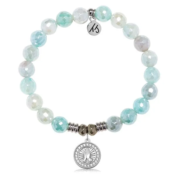 Prayers Aqua Agate Bead Bracelet Peter & Co. Jewelers Avon Lake, OH
