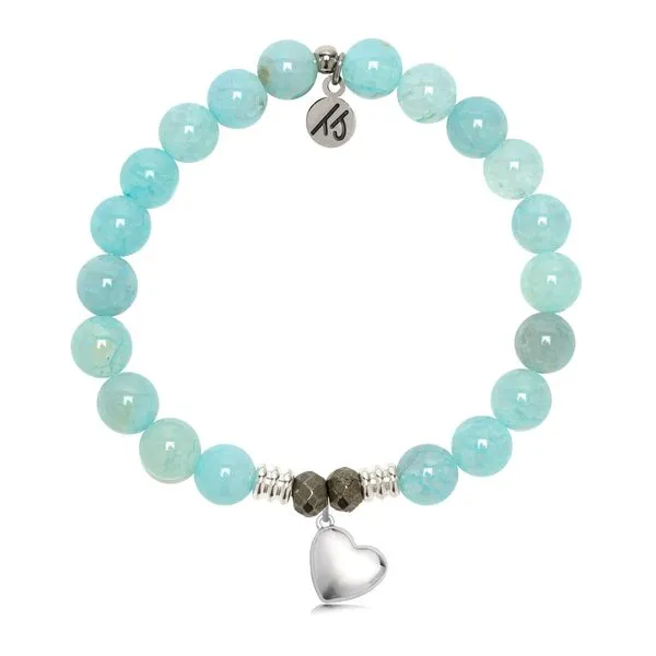 Love The Life You Live Aqua Fire Agate Bead Bracelet Peter & Co. Jewelers Avon Lake, OH