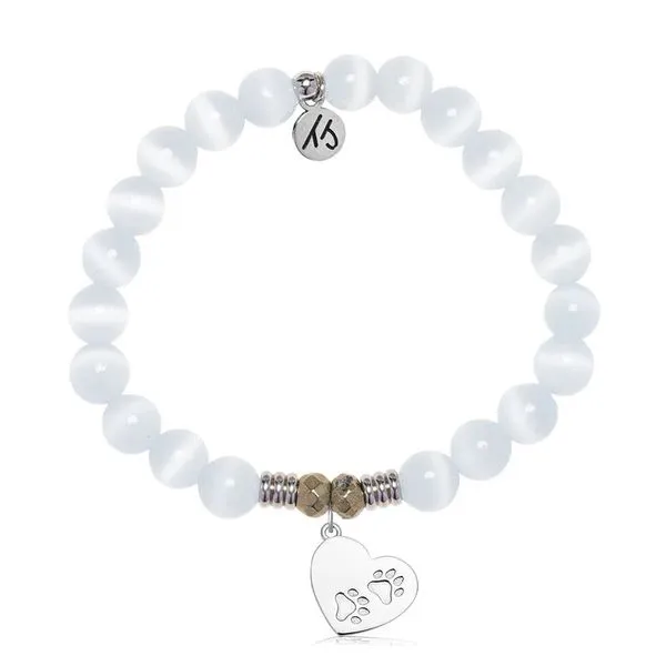 Paws Of Love White Cats Eye Bead Bracelet Peter & Co. Jewelers Avon Lake, OH