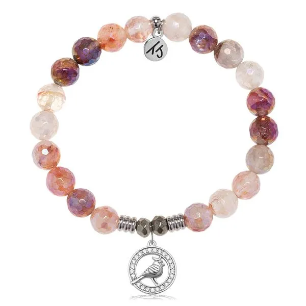 Cardinal CZ Strawberry Quartz Bead Bracelet Peter & Co. Jewelers Avon Lake, OH