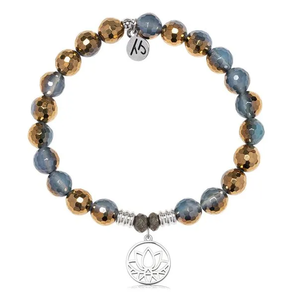 Resilience Blue Gold Agate Bead Bracelet Peter & Co. Jewelers Avon Lake, OH