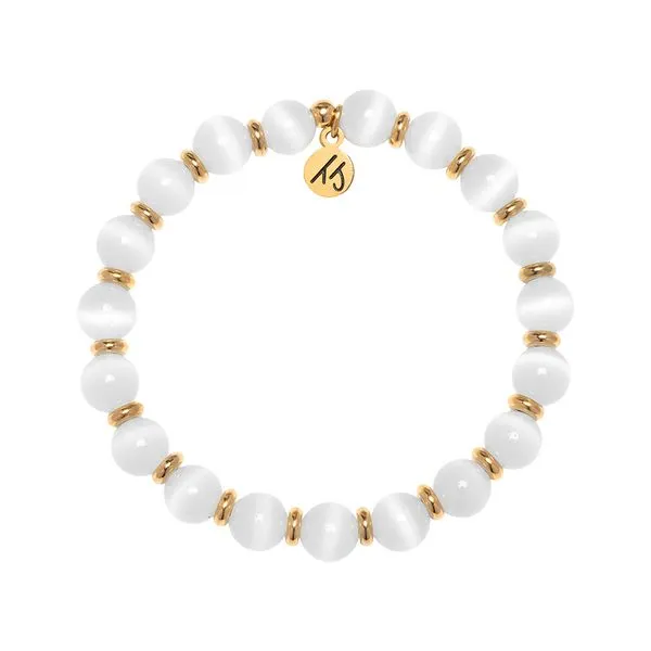 Empowered Elegance White Cats Eye Bead Bracelet Peter & Co. Jewelers Avon Lake, OH