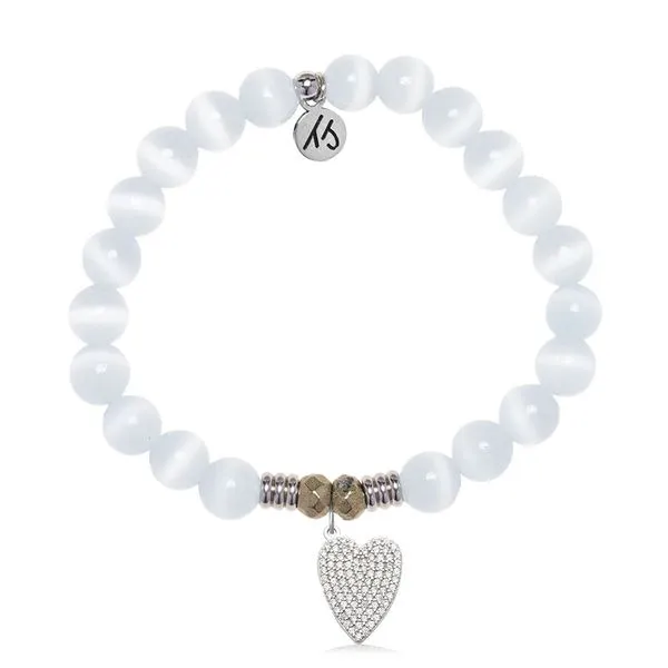 You Are Loved White Cats Eye Bead Bracelet Peter & Co. Jewelers Avon Lake, OH
