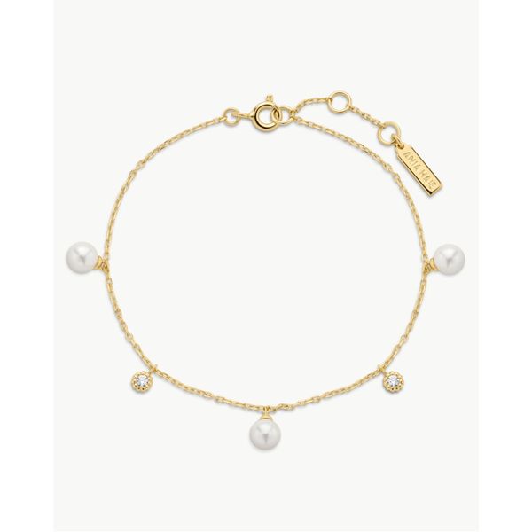 Ania Haie Gold Shell Pearl & Sparkle Drop Station Bracelet Peter & Co. Jewelers Avon Lake, OH