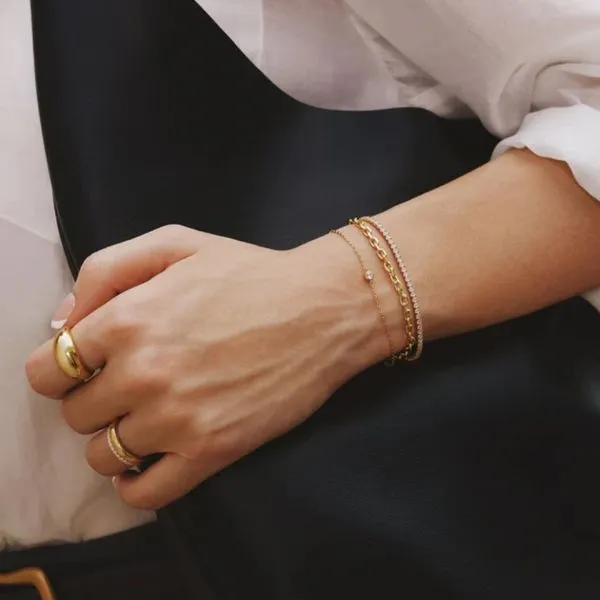 Ania Haie Gold Sparkle Bezel Bracelet Image 3 Peter & Co. Jewelers Avon Lake, OH