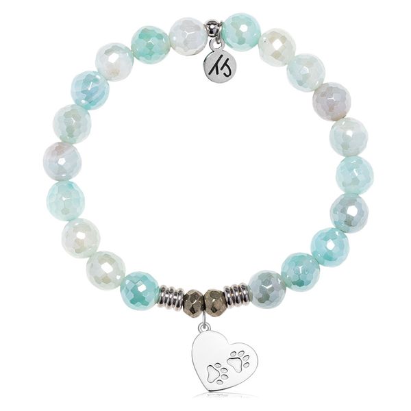 Paws Of Love Aqua Agate Bead Bracelet Peter & Co. Jewelers Avon Lake, OH