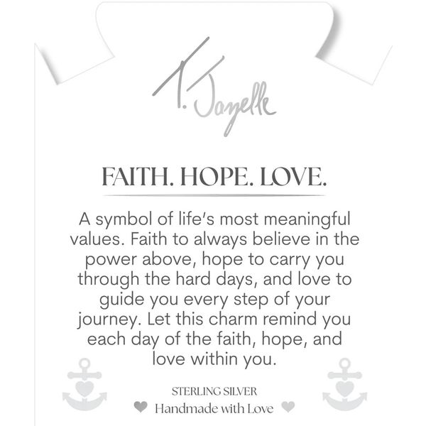 Faith Hope & Love Blue Silver Agate Bead Bracelet Image 2 Peter & Co. Jewelers Avon Lake, OH