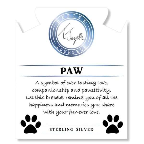 Paw CZ Sky Blue Jade Bead Bracelet Image 2 Peter & Co. Jewelers Avon Lake, OH