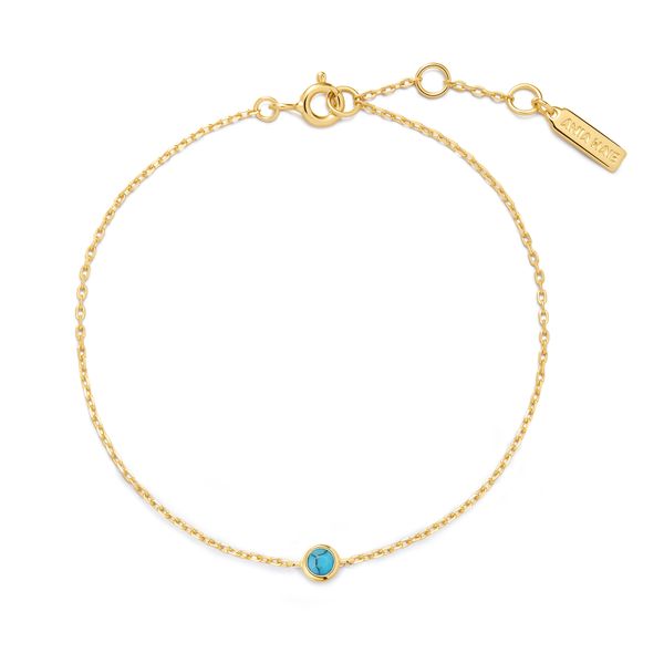 Ania Haie Gold Bezel-Set Lab-Created Turquoise Solitaire Bracelet Image 2 Peter & Co. Jewelers Avon Lake, OH