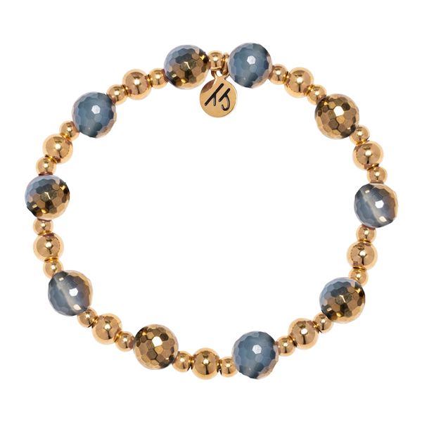 Gold Day By Day Blue Gold Agate Bead Bracelet Peter & Co. Jewelers Avon Lake, OH
