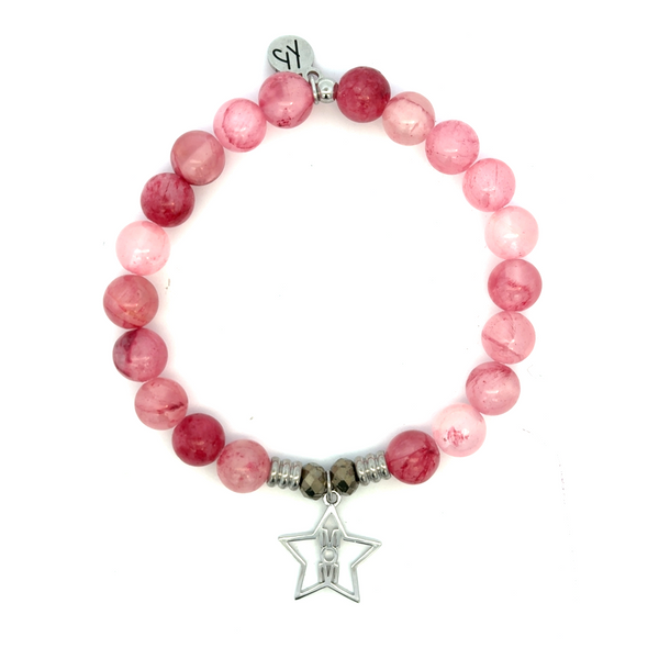 Star Mom Pink Chalcedony Bead Bracelet Peter & Co. Jewelers Avon Lake, OH