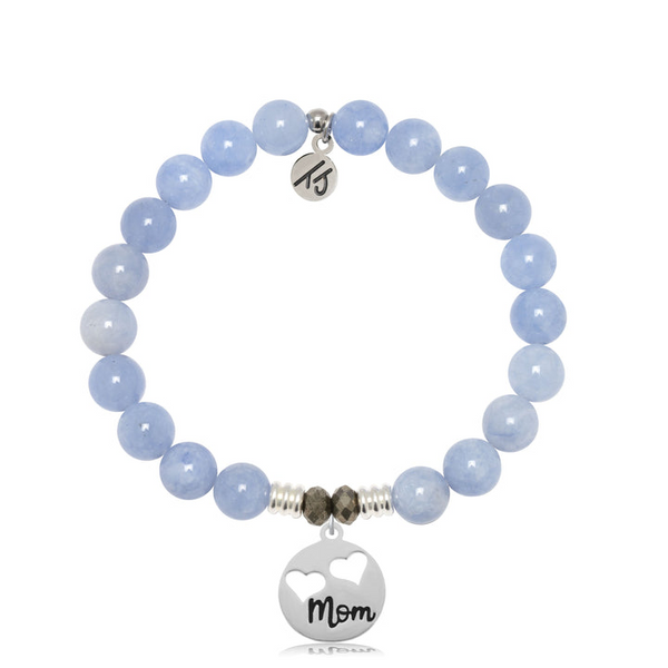 Mom Hearts Sky Blue Jade Bead Bracelet Peter & Co. Jewelers Avon Lake, OH