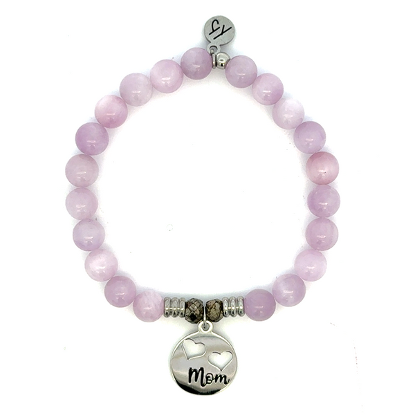 Mom Hearts Kunzite Bead Bracelet Peter & Co. Jewelers Avon Lake, OH