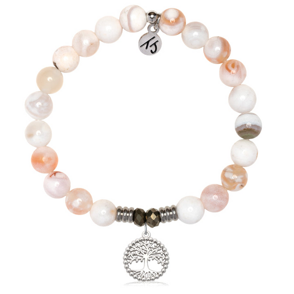 Family Tree White Natural Agate Bead Bracelet Peter & Co. Jewelers Avon Lake, OH