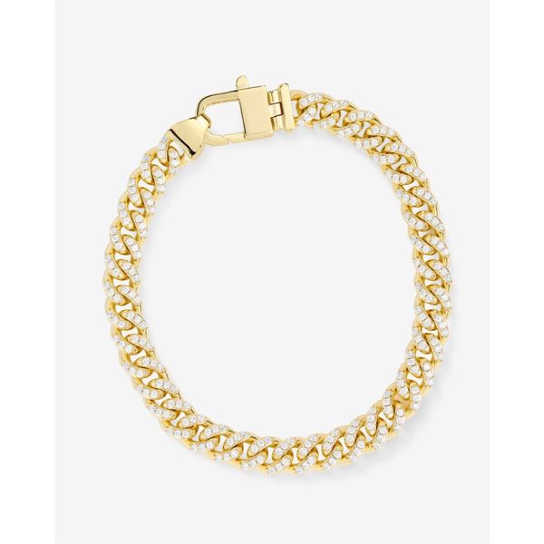 Melinda Maria Pavé Julian Cuban Chain Bracelet, 6.5