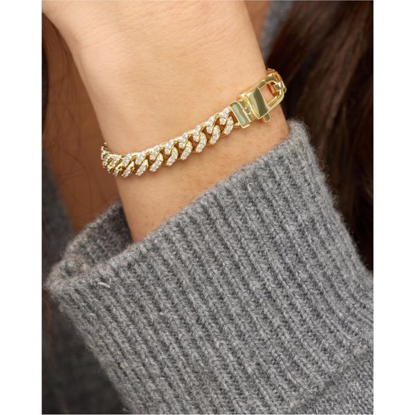 Melinda Maria Pavé Julian Cuban Chain Bracelet, 7.5