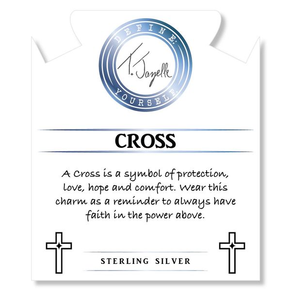 Cross CZ Sky Blue Jade Bead Bracelet Image 2 Peter & Co. Jewelers Avon Lake, OH