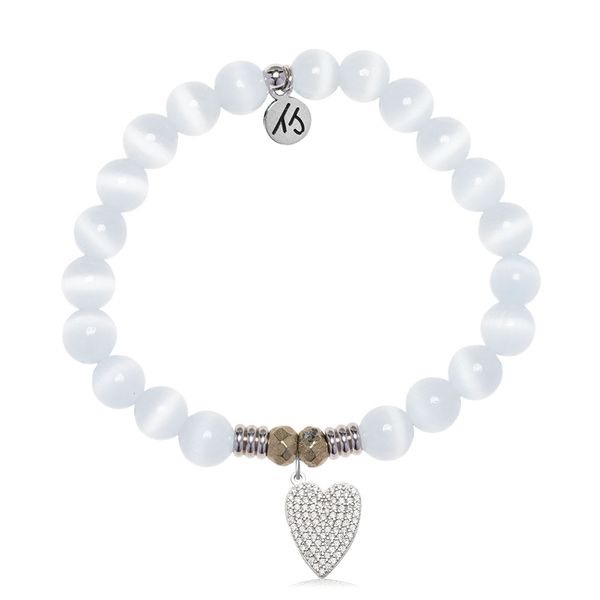 You Are Loved White Cats Eye Bead Bracelet Peter & Co. Jewelers Avon Lake, OH