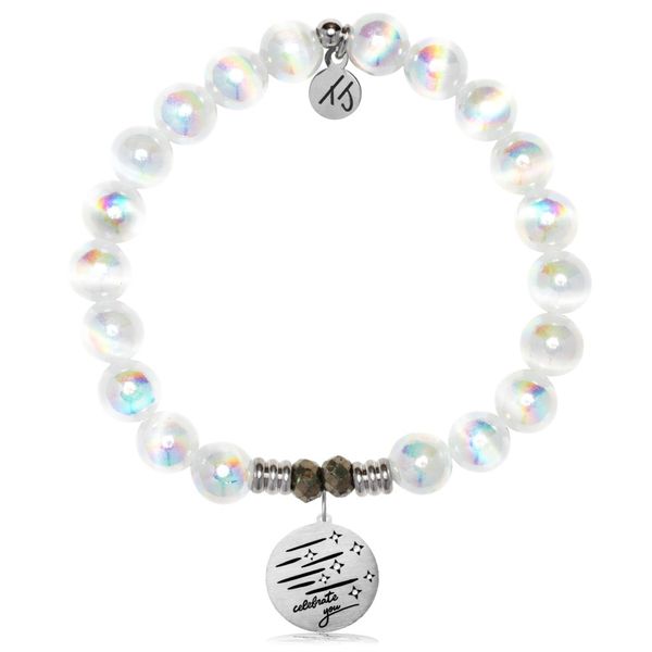 Birthday Wishes White Selenite Bead Bracelet Peter & Co. Jewelers Avon Lake, OH