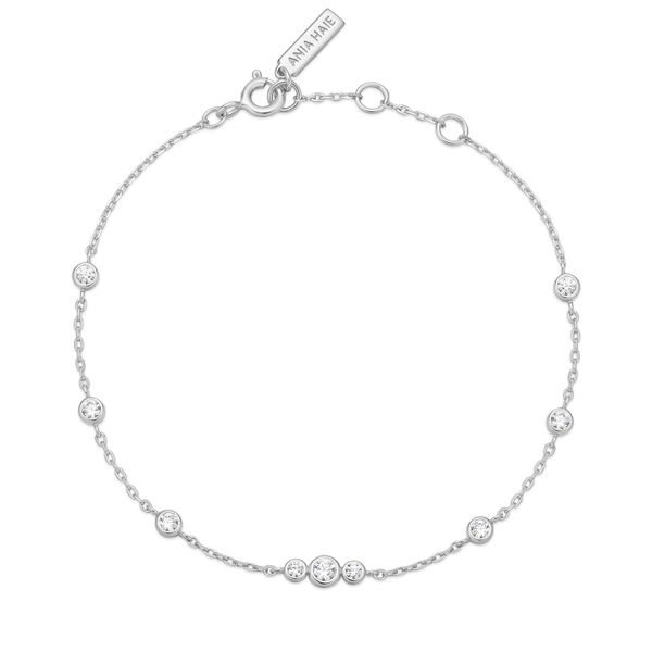 Ania Haie Silver Sparkling Bezel Cubic Zirconia Station Bracelet Image 2 Peter & Co. Jewelers Avon Lake, OH