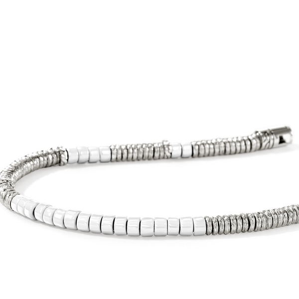John Hardy White Enamel Silver Heishi Bracelet Image 2 Peter & Co. Jewelers Avon Lake, OH
