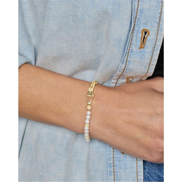 Melinda Maria Julian Loves Pearls Cuban Chain Bracelet, 7.5