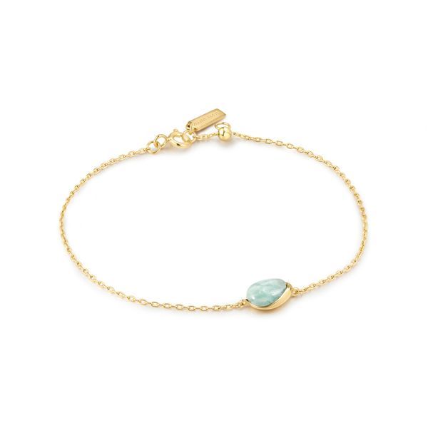 Ania Haie Gold Bezel Amazonite Organic Dome Pebble Bracelet Peter & Co. Jewelers Avon Lake, OH