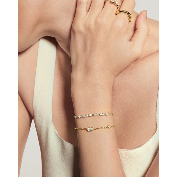 Ania Haie Gold Bezel Organic Dome Pebble Station Bracelet Image 2 Peter & Co. Jewelers Avon Lake, OH