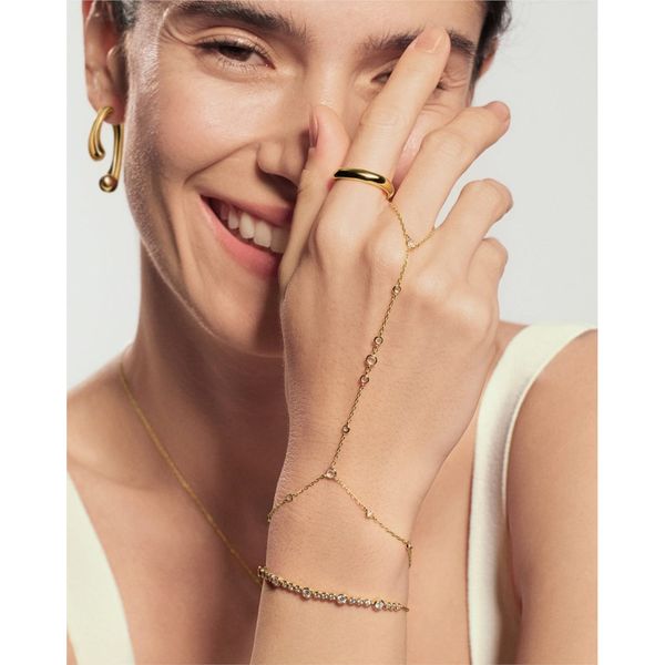 Ania Haie Gold Bezel-Set Station Hand Chain Image 3 Peter & Co. Jewelers Avon Lake, OH