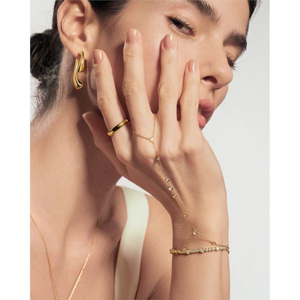 Ania Haie Gold Bezel-Set Station Hand Chain Image 4 Peter & Co. Jewelers Avon Lake, OH
