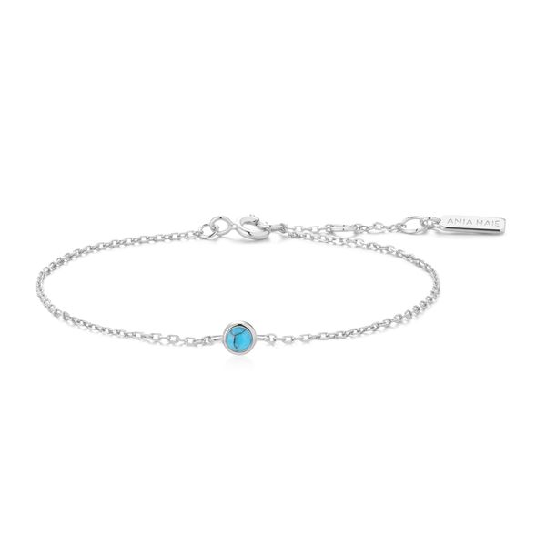 Ania Haie Silver Bezel-Set Lab-Created Turquoise Solitaire Bracelet Peter & Co. Jewelers Avon Lake, OH