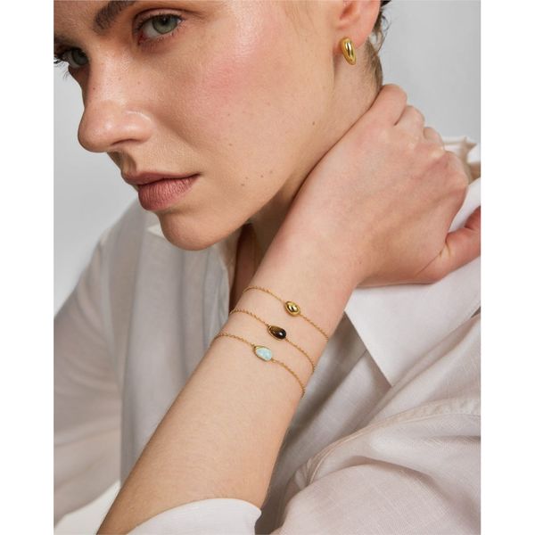 Ania Haie Gold Bezel Amazonite Organic Dome Pebble Bracelet Image 2 Peter & Co. Jewelers Avon Lake, OH