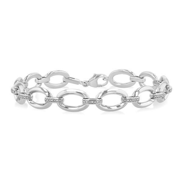Silver Diamond Oval Link Bracelet Peter & Co. Jewelers Avon Lake, OH