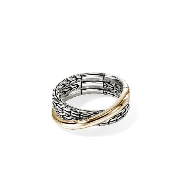 John Hardy Essentials 14k & Silver Crossover Ring Peter & Co. Jewelers Avon Lake, OH