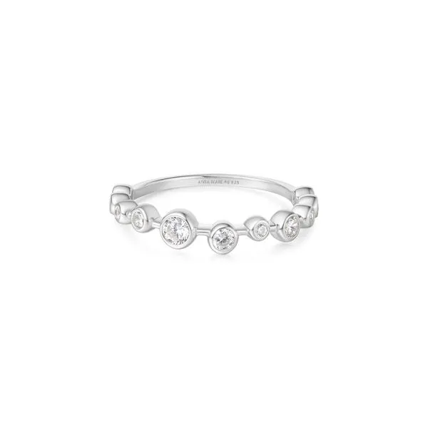 Ania Haie Silver Bezel Cubic Zirconia Zig-Zag Ring Peter & Co. Jewelers Avon Lake, OH