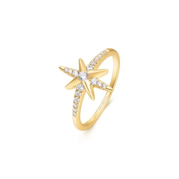 Ania Haie Gold Eight-Pointed Star Signet Ring Image 2 Peter & Co. Jewelers Avon Lake, OH