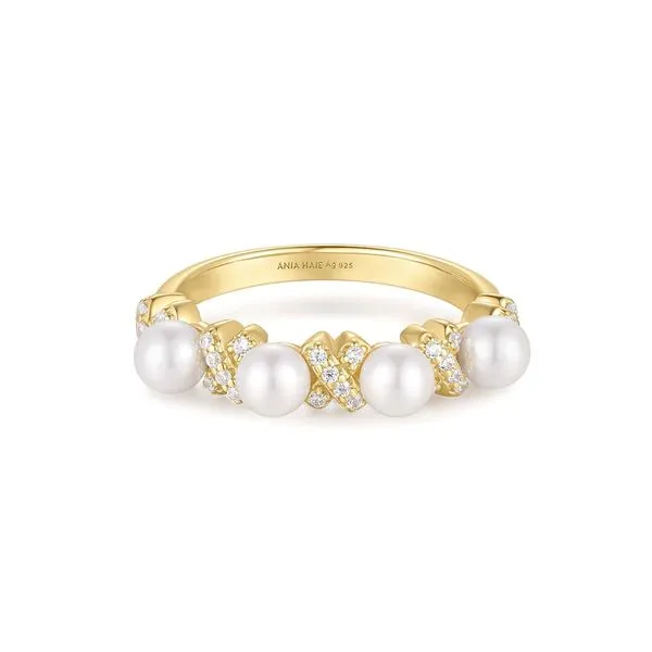 Ania Haie Gold Sparkling Braided Shell Pearl Ring Peter & Co. Jewelers Avon Lake, OH