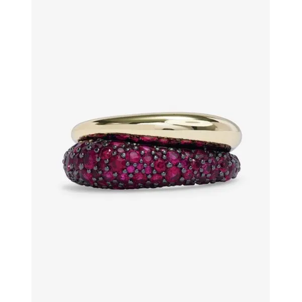 Ruby Red Maven Pavé Double Ring- 6 Peter & Co. Jewelers Avon Lake, OH