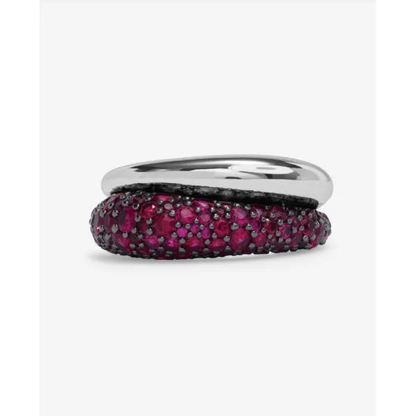 Ruby Red Maven Pavé Double Ring- 7 Peter & Co. Jewelers Avon Lake, OH