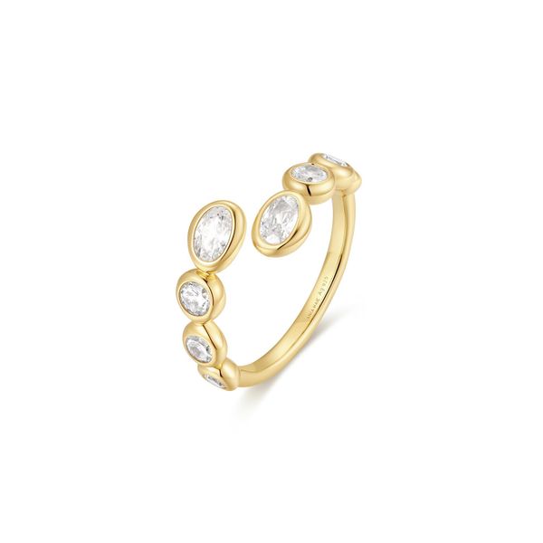 Ania Haie Gold Organic Pebble Spiral Bezel Adjustable Ring Image 2 Peter & Co. Jewelers Avon Lake, OH