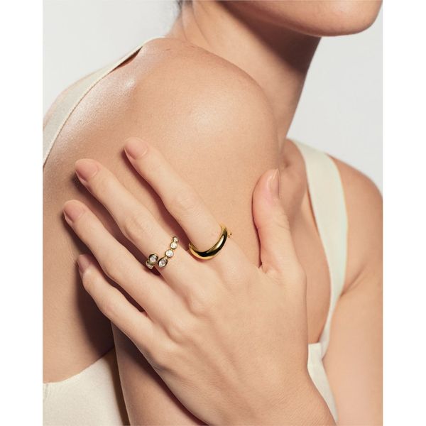 Ania Haie Gold Organic Pebble Spiral Bezel Adjustable Ring Image 3 Peter & Co. Jewelers Avon Lake, OH