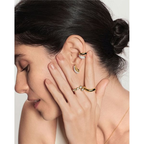Ania Haie Gold Organic Pebble Spiral Bezel Adjustable Ring Image 4 Peter & Co. Jewelers Avon Lake, OH